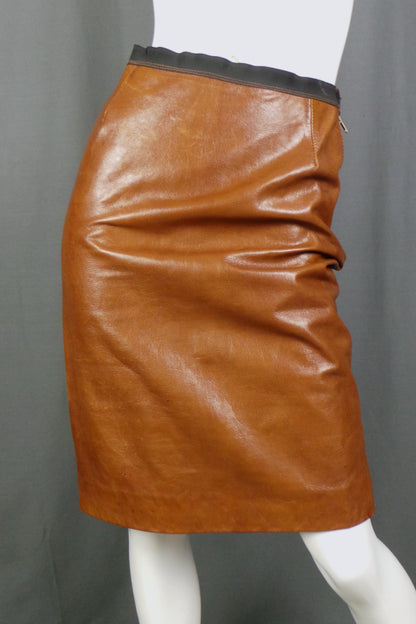 1980s Brown Leather Power Suit | Nevenka | XS