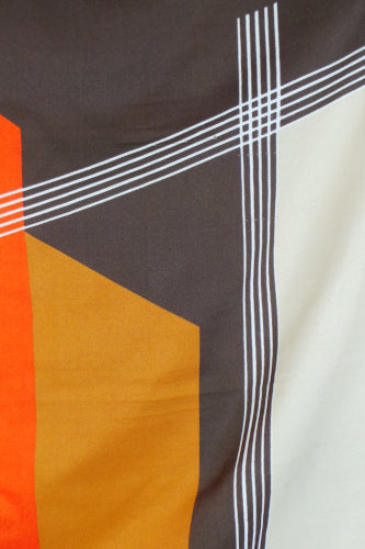 1970s Orange, Yellow and Brown Geometric Scarf, by Valentini