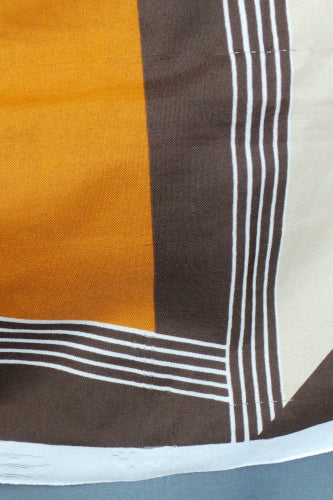 1970s Orange, Yellow and Brown Geometric Scarf, by Valentini