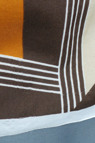 1970s Orange, Yellow and Brown Geometric Scarf | Valentini