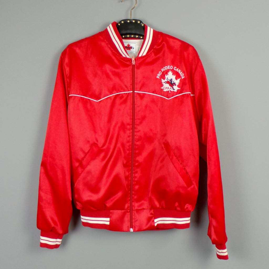 1980s Red Canadian Rodeo Vintage Bomber Jacket