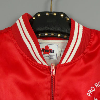 1980s Red Canadian Rodeo Bomber Jacket | 2XL
