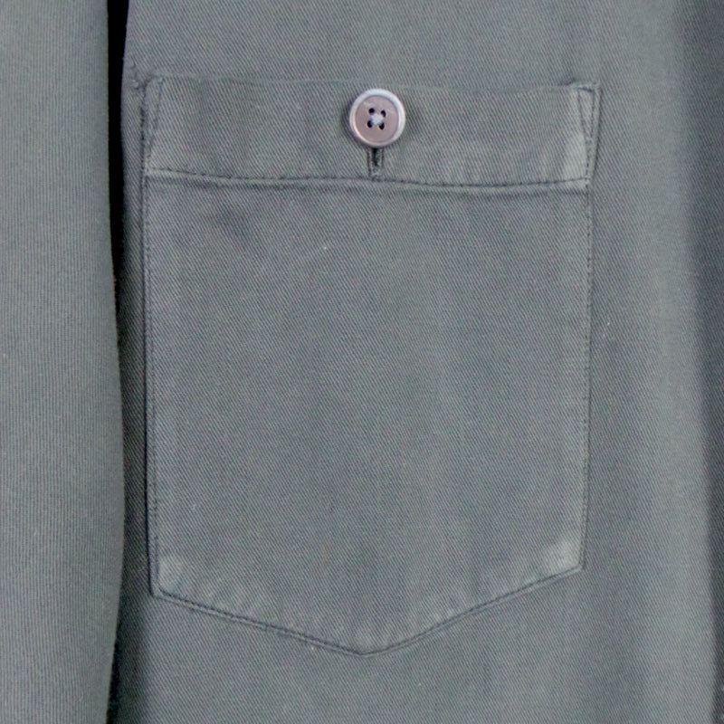 1960s Petrol Blue Cotton Workwear Shirt | L