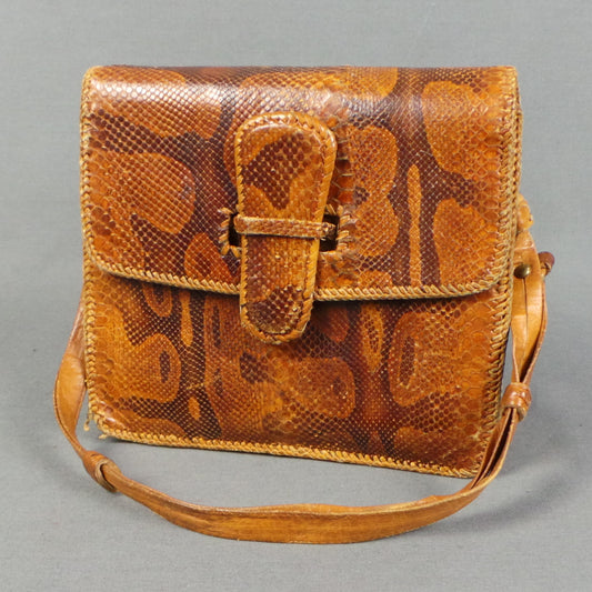 1940s Snakeskin Leather Tan Brown Vintage Bag