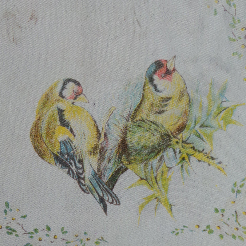 1940s Cream Birds Pocket Square