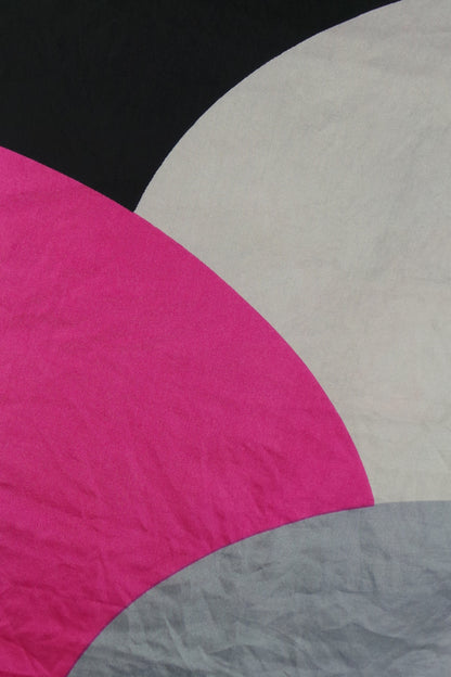 1980s Pink and Black Circle Print Silk Scarf | Cornelia James