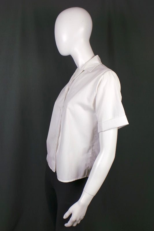 1950s White Customised Bowling Shirt, 'Victors 610', 40in Bust