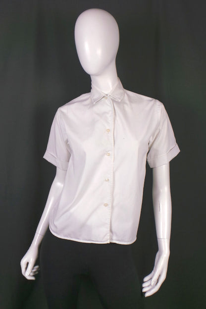 1950s White 'Victors' Bowling Shirt | L