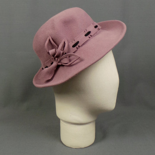 1960s Dusky Pink Trilby Style Hat