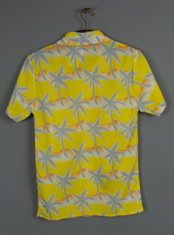 1980s Bright Yellow Hawaiian Shirt | Tropicana | XS