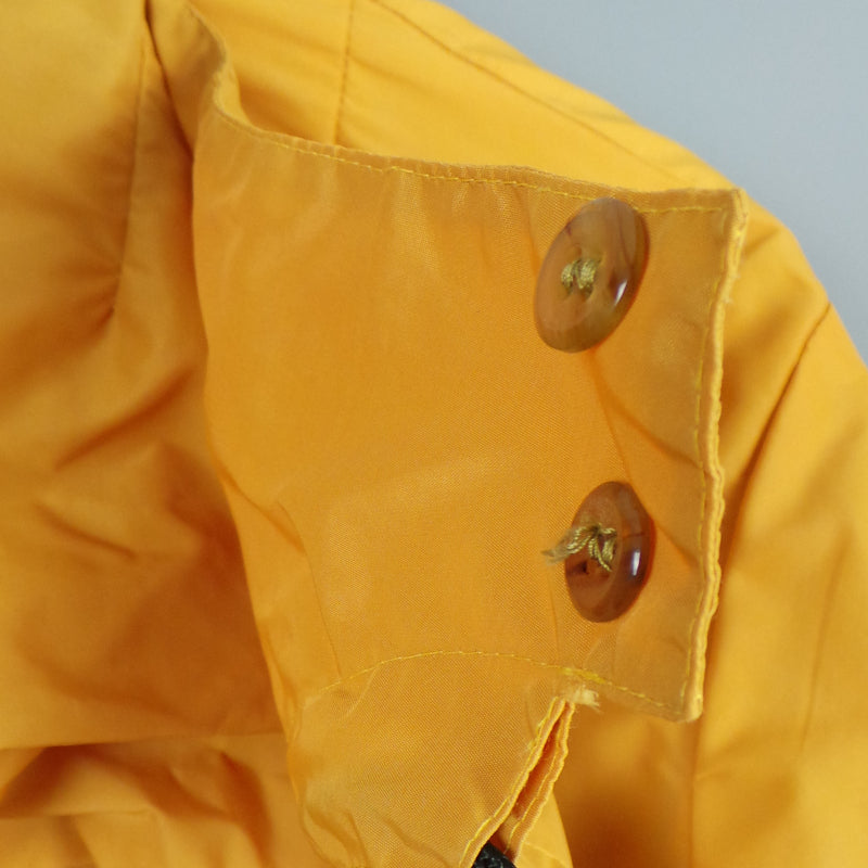 1960s Golden Yellow Geometric Reversible Hooded Anorak, 48in Chest