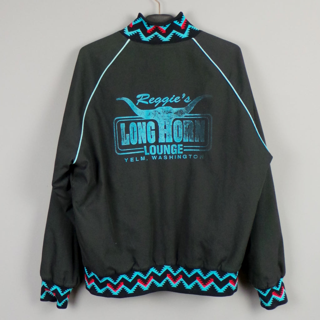 1980s 'Longhorn Lounge' Black Vintage Bomber Jacket
