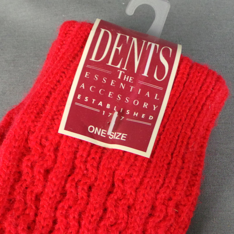 1980 Bright Red Dents Knitted Gloves