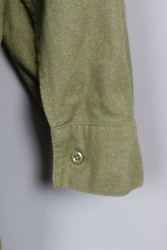 1970s Belfast Khaki Green Army Shirt | XL