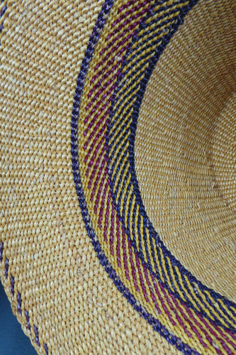 1950s Stripe Straw Trilby Summer Hat