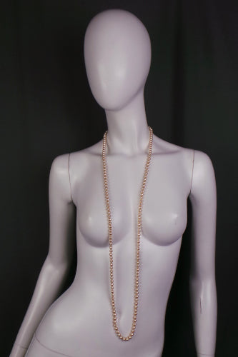 1980s Long Deco Length Ivory Pearls