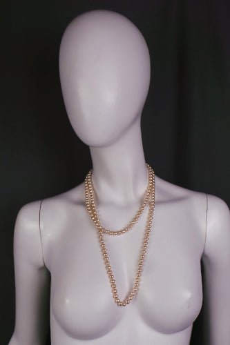 1980s Long Deco Length Vintage Ivory Pearls