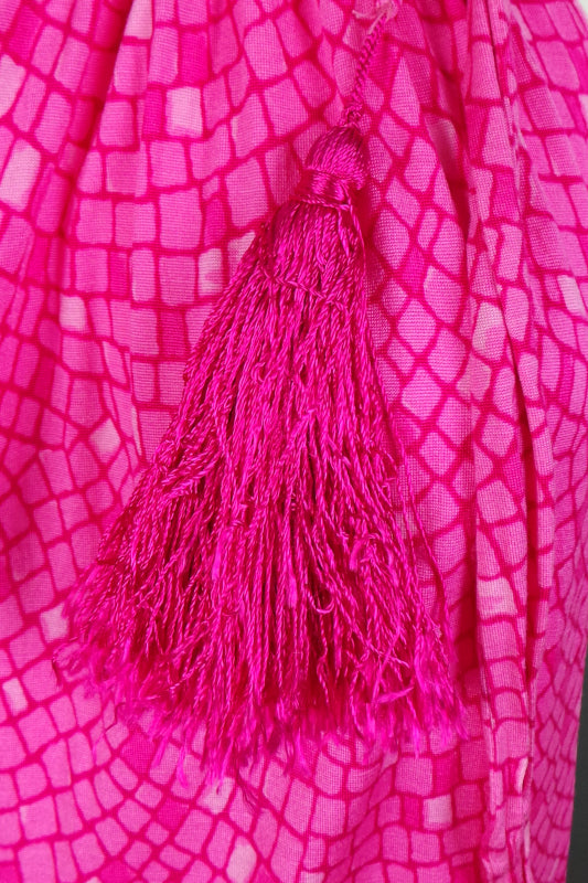 1970s Diane Von Furstenberg Pink Silk Beach Dress | 2XL