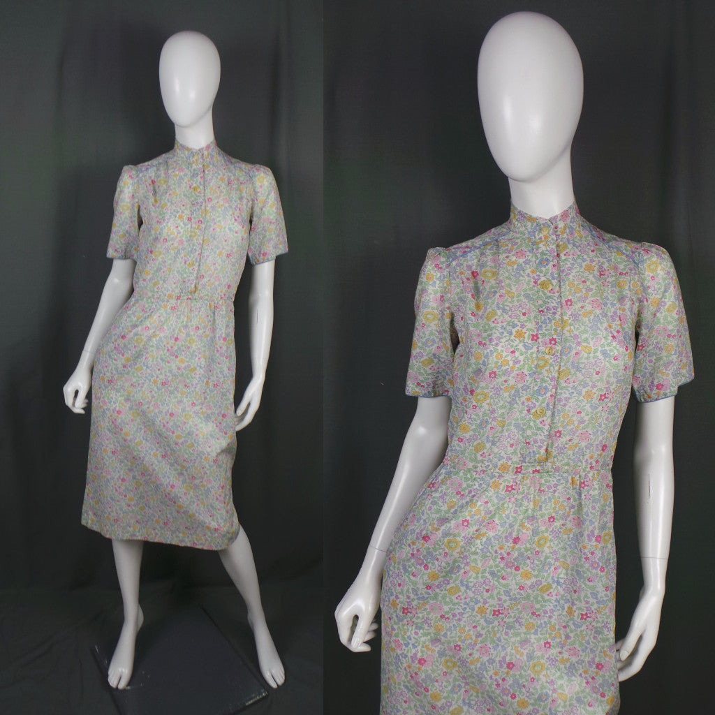 1980s Liberty Tana Lawn Floral Vintage Shirtdress | Hildebrand