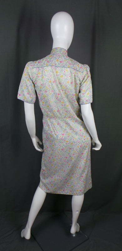 1980s Liberty Print Tana Lawn Floral Print Shirtdress, by Hildebrand, 37in Bust