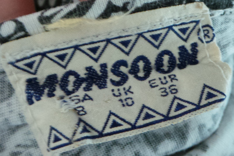 1980s Monsoon Novelty Print T-Shirt Dress | S