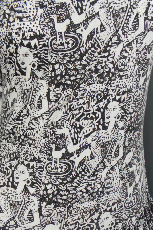 1980s Monsoon Novelty Print T-Shirt Dress | S
