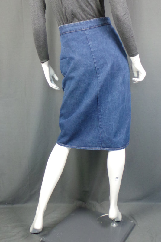 Mid length outlet denim skirts 70s