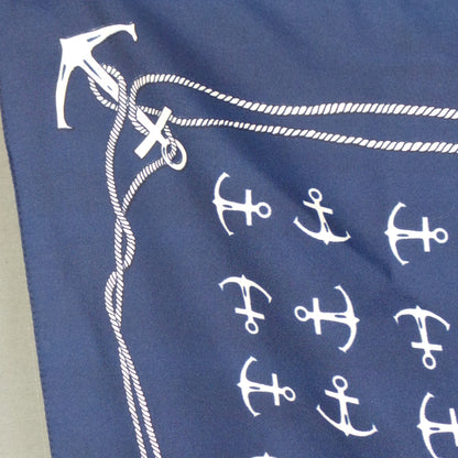 1970s Sailor Anchor and Knot Navy Scarf