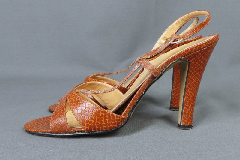 Snakeskin store strappy heels