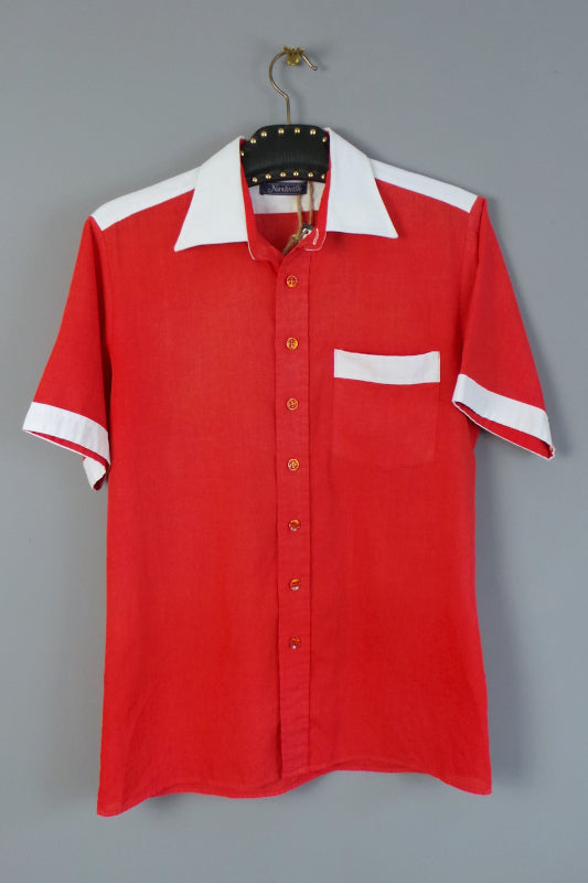 1980s Red and White Bowling Shirt | Nashville | M