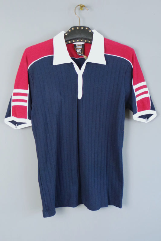 1960s Red Navy Polo Shirt | Keynote | M