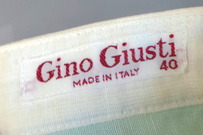 1980s Yellow Striped Zip Shirt | Gino Giusti | XL
