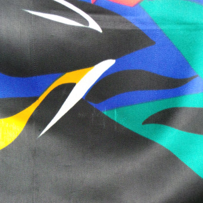 1980s Bright Abstract Rose Print Scarf