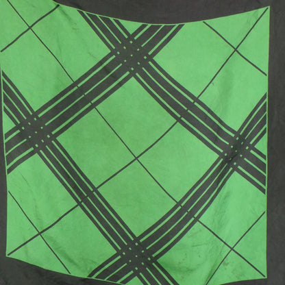 1960s Green and Black Check vintage Scarf