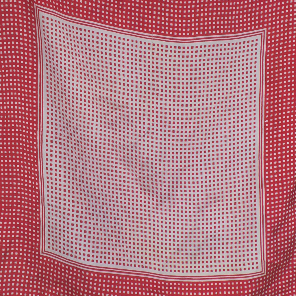 1960s Red and White Spot Square Vintage Scarf