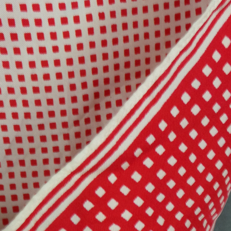 1960s Red and White Spot Square Scarf