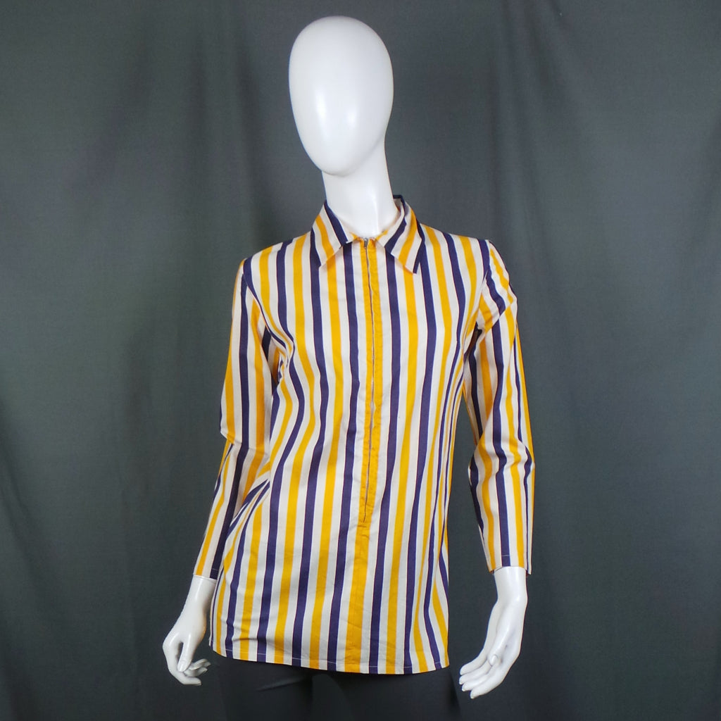 1960s Yellow and Purple Stripe Vintage Tunic Top, by Donald Torkington