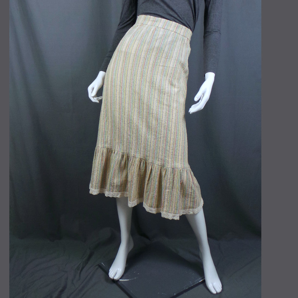 1960s Striped Cheesecloth Vintage Prairie Skirt | Matthew Royce