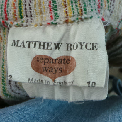 1960s Striped Cheesecloth Prairie Skirt | Matthew Royce | 3XS