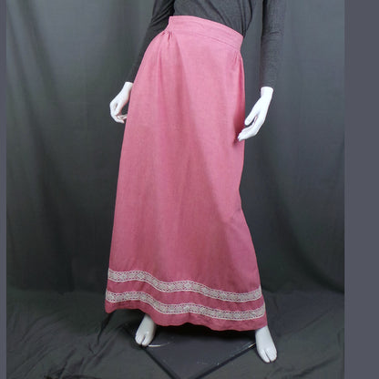 1960s Almond Pink Vintage Prairie Skirt | Quad