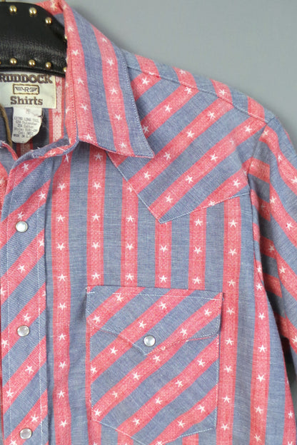 1980s Stars and Stripes Western Shirt | Ruddock | 3XL