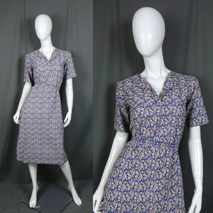 1970s Liberty Floral Print Short Sleeve Vintage Dress