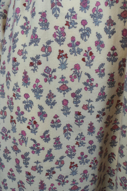 1970s Cream Floral Brushed Cotton Smock Dress | 4XL