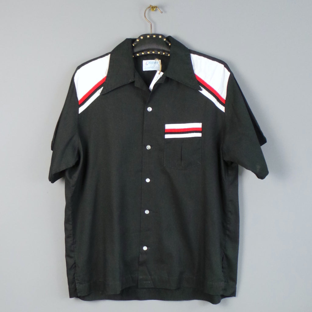 1950s 'Gallery of Creations' Black Vintage Bowling Shirt