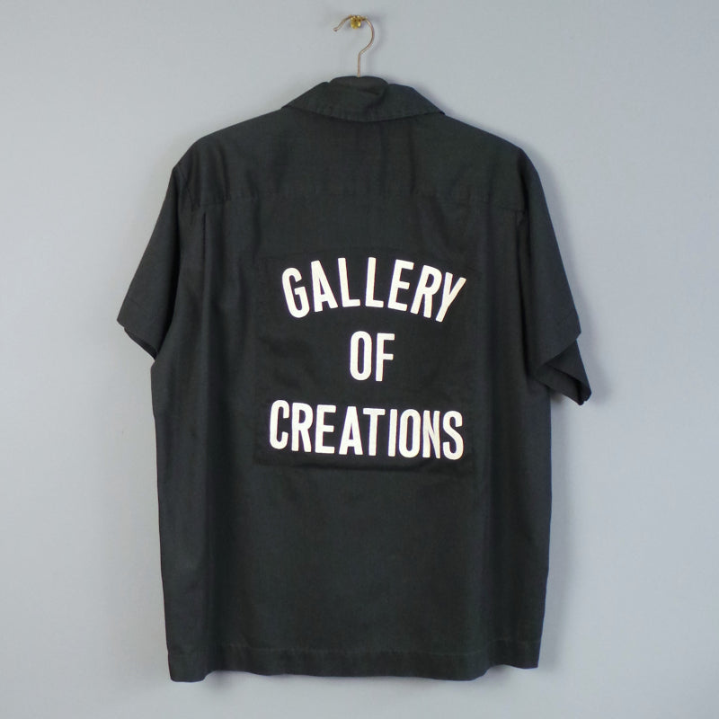 1950s 'Gallery of Creations' Black Vintage Bowling Shirt