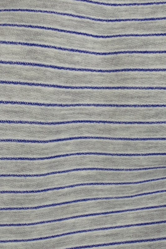 1980s American Grey Blue Stripe Sweatshirt | 2XL