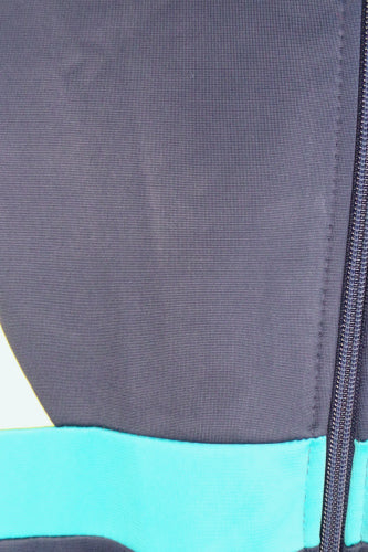 1970s Navy Blue & Lime Zipped Sports Jacket | Rodeo | 2XL