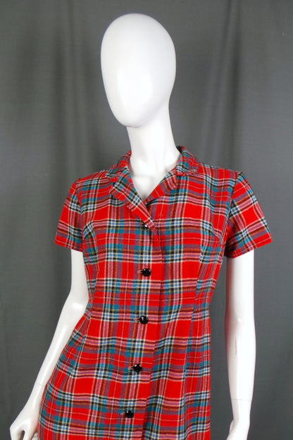 1950s Red Tartan Short Dress | L