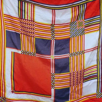 1970s Red, Purple and Yellow vintage Scarf