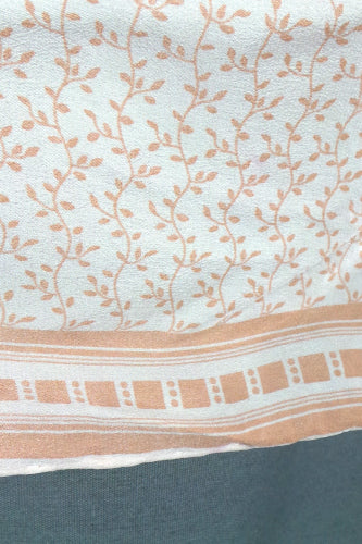 1970s Peach and Cream Delicate Silk Scarf | Jaeger